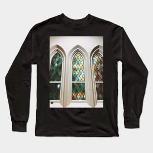 old church stained glass windows Long Sleeve T-Shirt